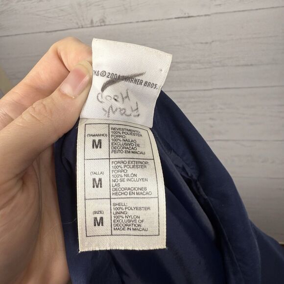 Vintage Warner Bros WB Mens size Medium Bugs Bunny Golf Bomber Jacket 2001 Navy - Picture 6 of 6